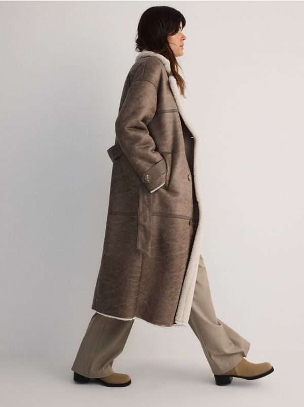 Reserved Reserved - LADIES` COAT - boja kave