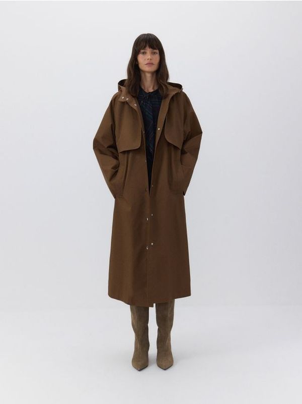 Reserved Reserved - LADIES` COAT - zlatnosmeđe