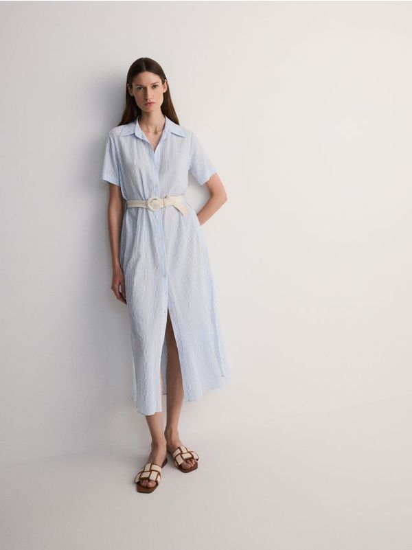 Reserved Reserved - LADIES` DRESS & BELT - bljedoplavo