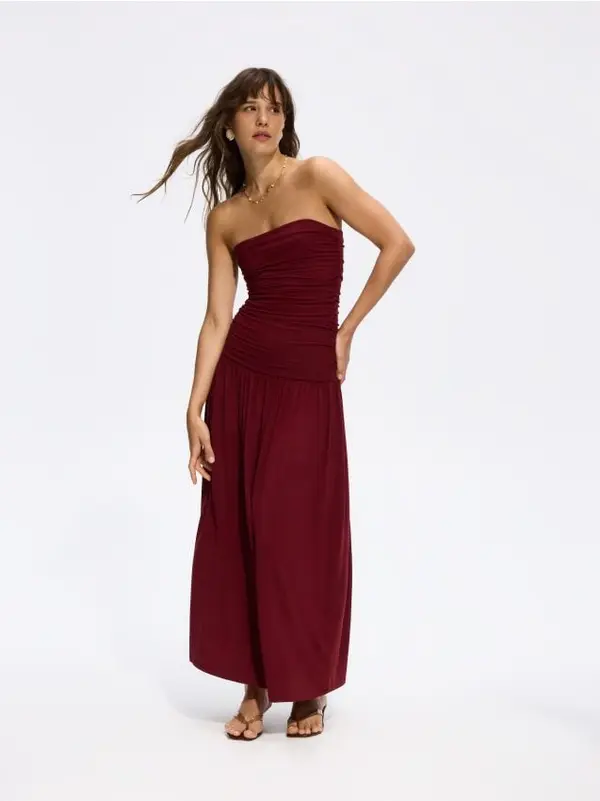 Reserved Reserved - LADIES` DRESS - boja mahagonija