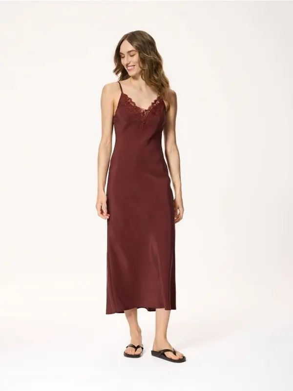 Reserved Reserved - LADIES` DRESS - boja mahagonija