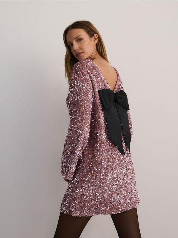 Reserved Reserved - LADIES` DRESS - pastelnoružičasto