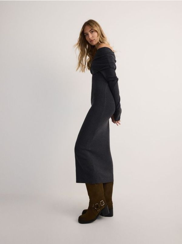 Reserved Reserved - LADIES` DRESS - srednjesivo