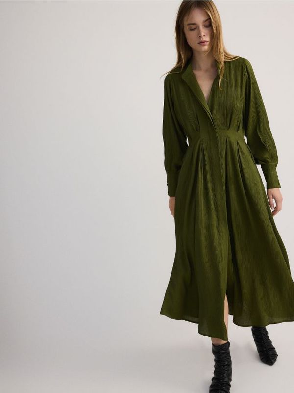 Reserved Reserved - LADIES` DRESS - svjetlomaslinasto