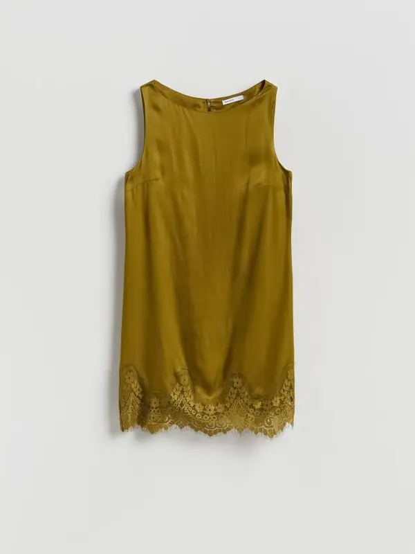 Reserved Reserved - LADIES` DRESS - svjetlomaslinasto