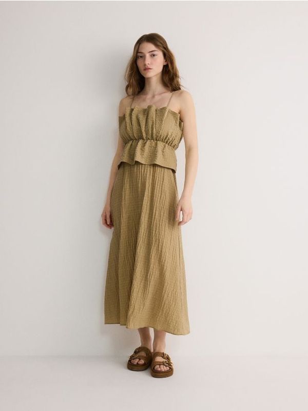 Reserved Reserved - LADIES` DRESS - svjetlomaslinasto