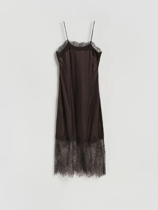 Reserved Reserved - LADIES` DRESS - tamnosmeđe