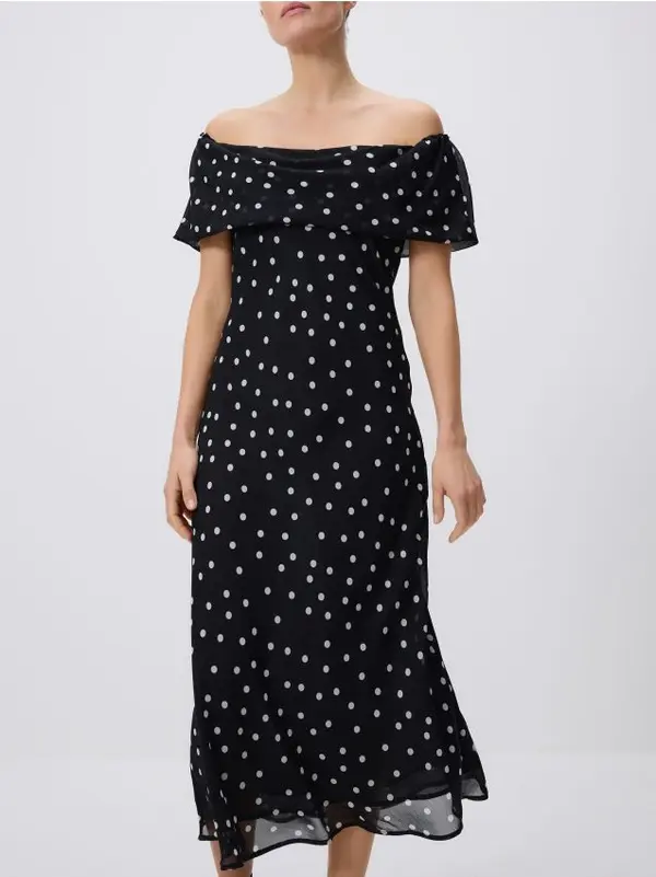 Reserved Reserved - LADIES` DRESS - tamnosmeđe