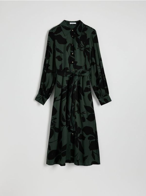 Reserved Reserved - LADIES` DRESS - tamnozeleno