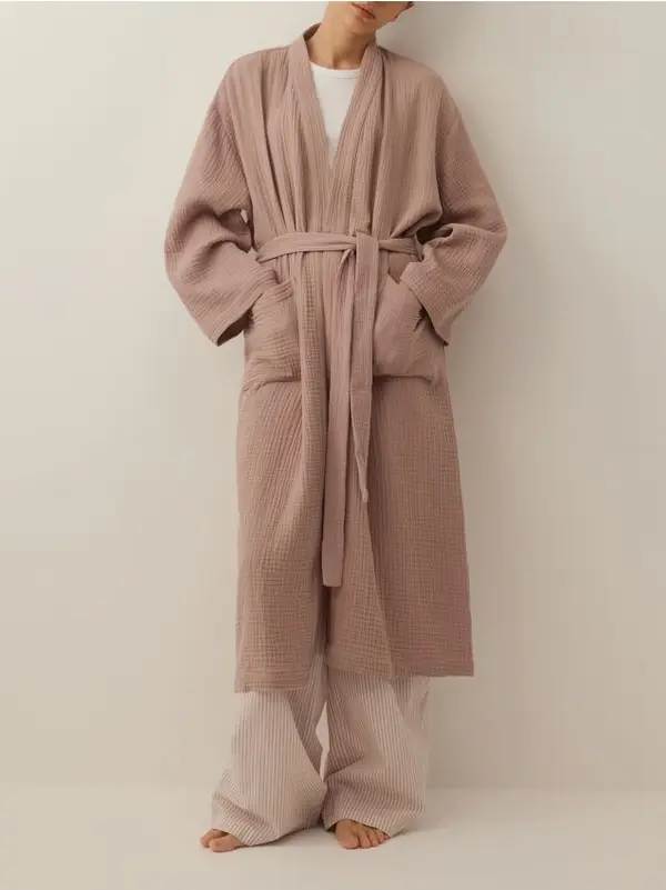 Reserved Reserved - LADIES` DRESSING GOWN - boja kave