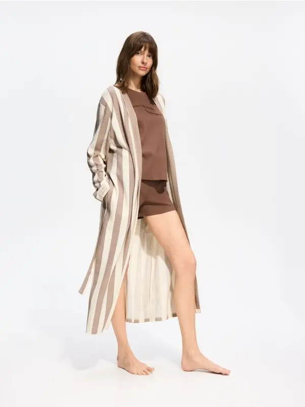 Reserved Reserved - LADIES` DRESSING GOWN - boja kave