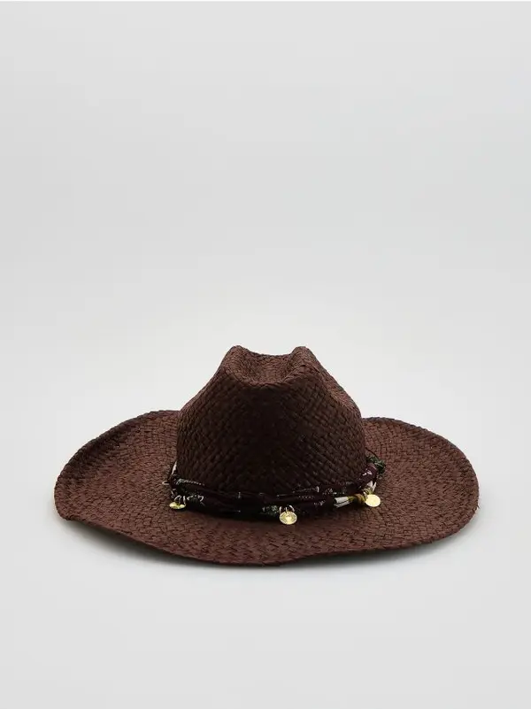 Reserved Reserved - LADIES` HAT - tamnosmeđe