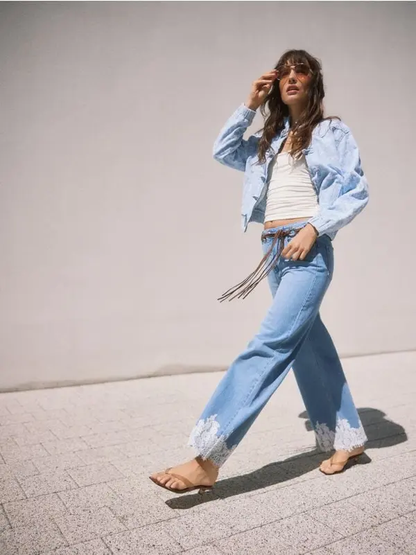 Reserved Reserved - LADIES` JEANS TROUSERS & BELT - plava