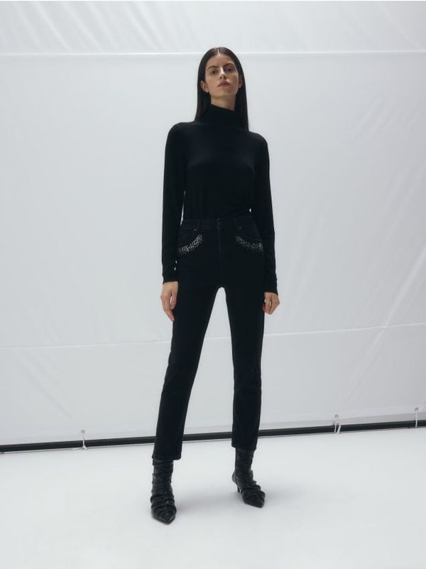 Reserved Reserved - LADIES` JEANS TROUSERS - crno