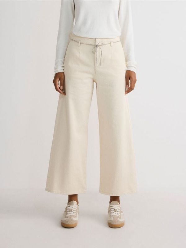 Reserved Reserved - LADIES` JEANS TROUSERS - krem