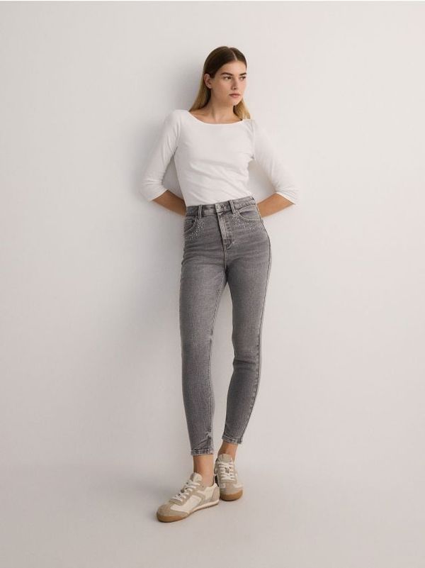 Reserved Reserved - LADIES` JEANS TROUSERS - light grey