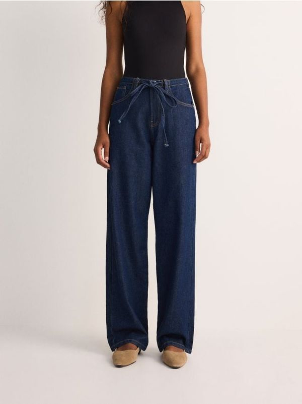 Reserved Reserved - LADIES` JEANS TROUSERS - mornarsko plava