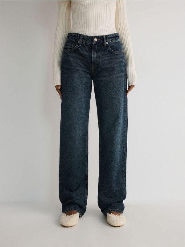 Reserved Reserved - LADIES` JEANS TROUSERS - mornarsko plava