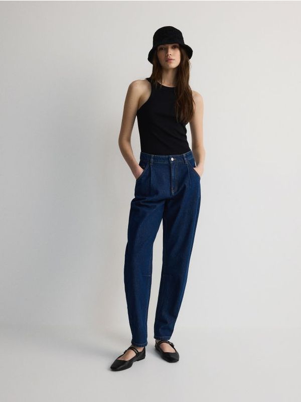 Reserved Reserved - LADIES` JEANS TROUSERS - mornarsko plava