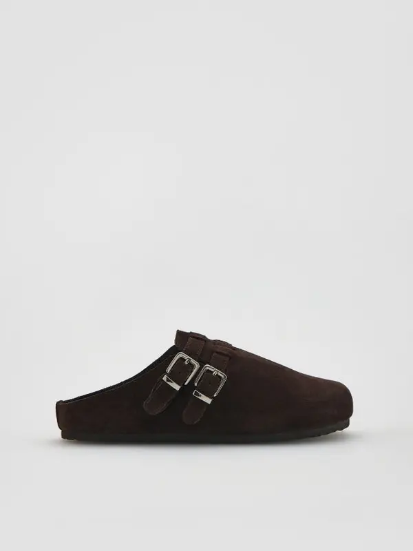 Reserved Reserved - LADIES` MULES - tamnosmeđe