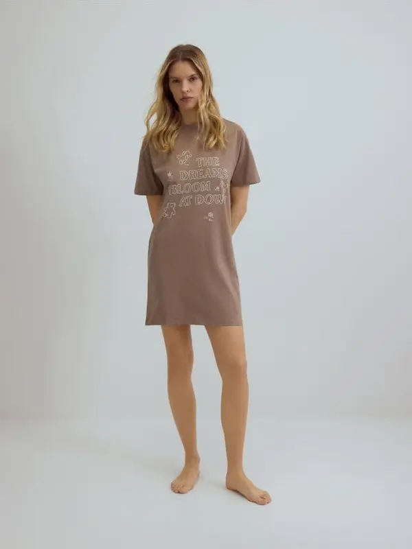 Reserved Reserved - LADIES` NIGHTDRESS - smeđi