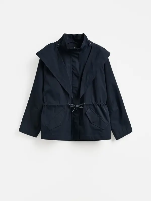 Reserved Reserved - LADIES` OUTER JACKET & MUFFLER - mornarsko plava
