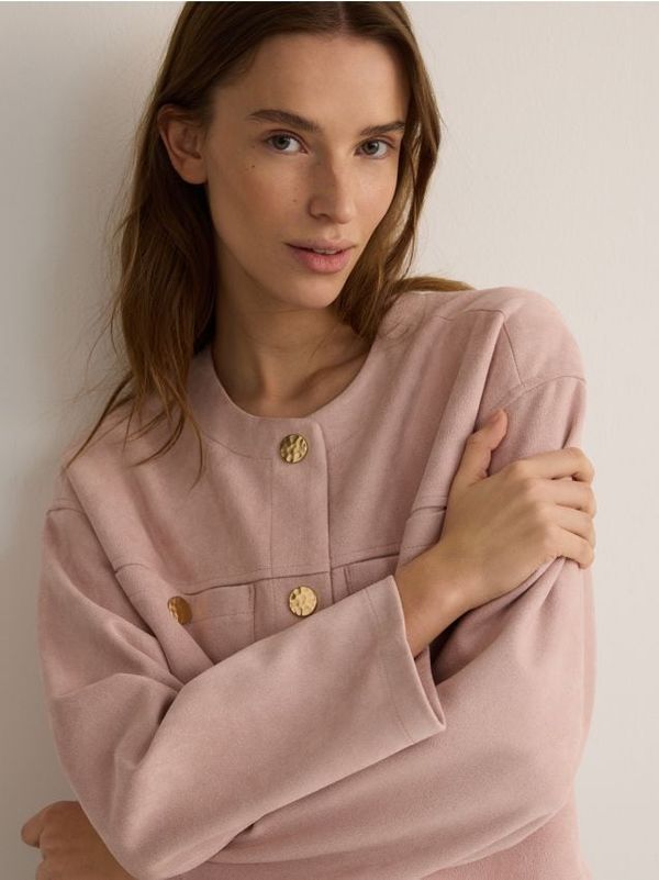 Reserved Reserved - LADIES` OUTER JACKET - pastelnoružičasto