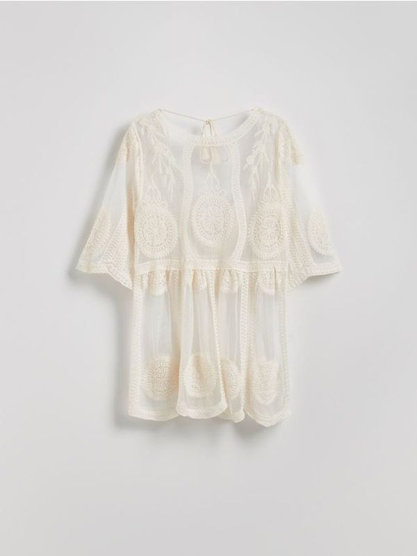 Reserved Reserved - LADIES` PONCHO - boja pšenice