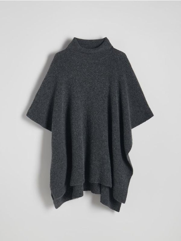 Reserved Reserved - LADIES` PONCHO - tamnosivo