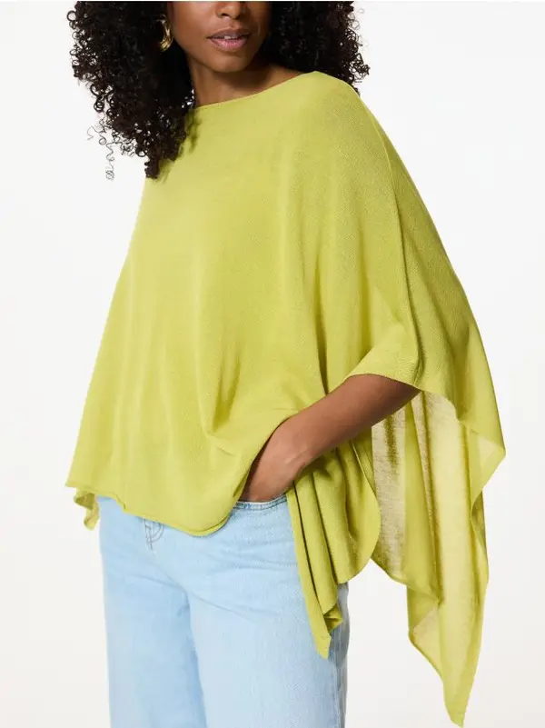 Reserved Reserved - LADIES` PONCHO - žutozeleno