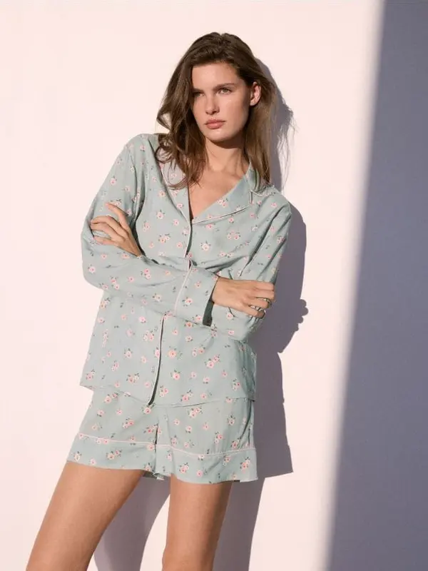 Reserved Reserved - LADIES` PYJAMA - bljedozeleno