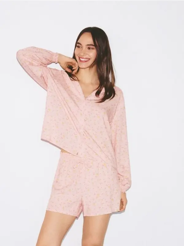 Reserved Reserved - LADIES` PYJAMA - pastelnoružičasto