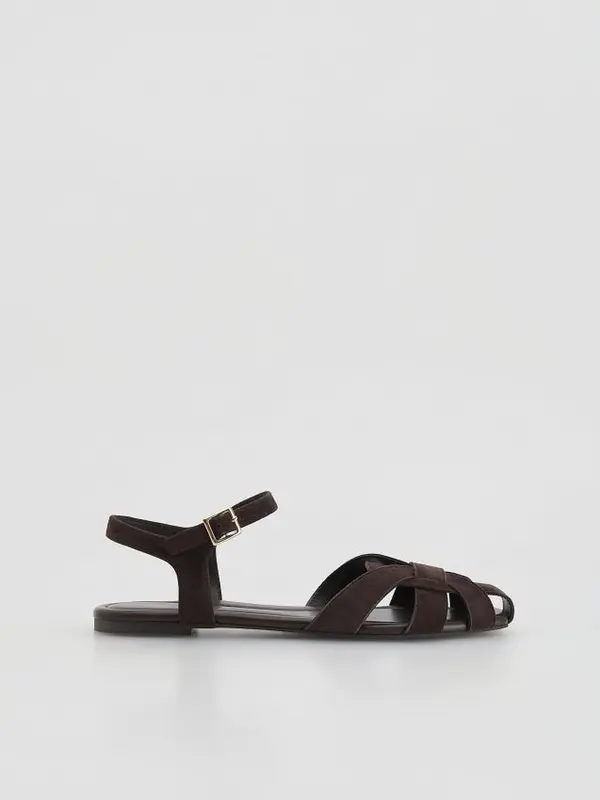 Reserved Reserved - LADIES` SANDALS - tamnosmeđe
