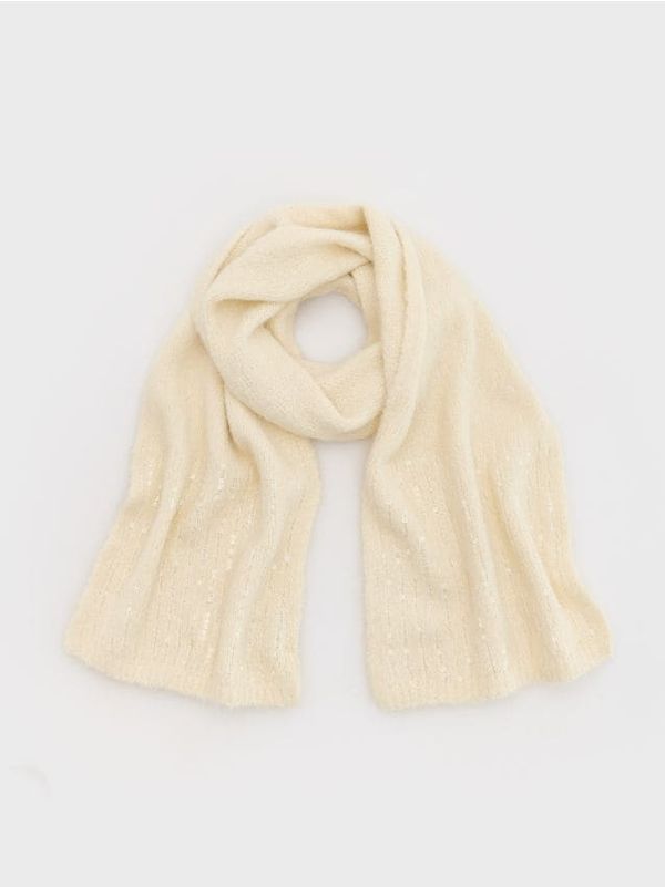 Reserved Reserved - LADIES` SCARF - krem
