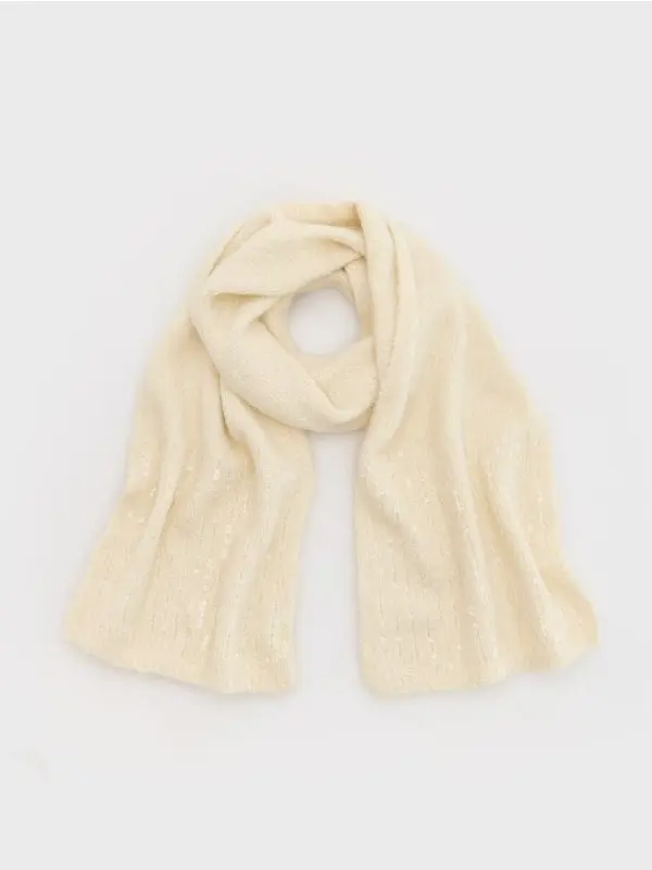 Reserved Reserved - LADIES` SCARF - krem