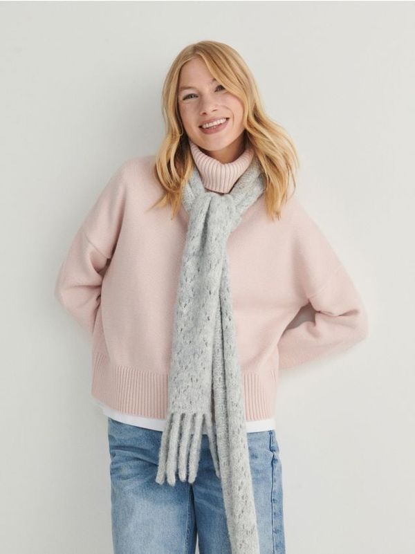 Reserved Reserved - LADIES` SCARF - light grey