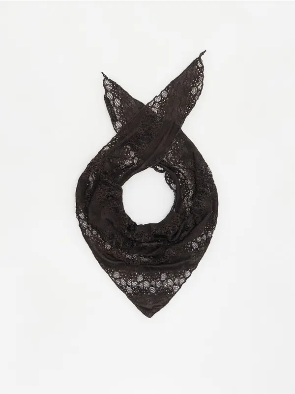Reserved Reserved - LADIES` SCARF - tamnosmeđe