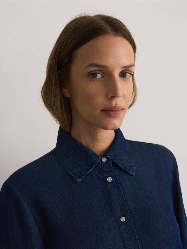 Reserved Reserved - LADIES` SHIRT - mornarsko plava