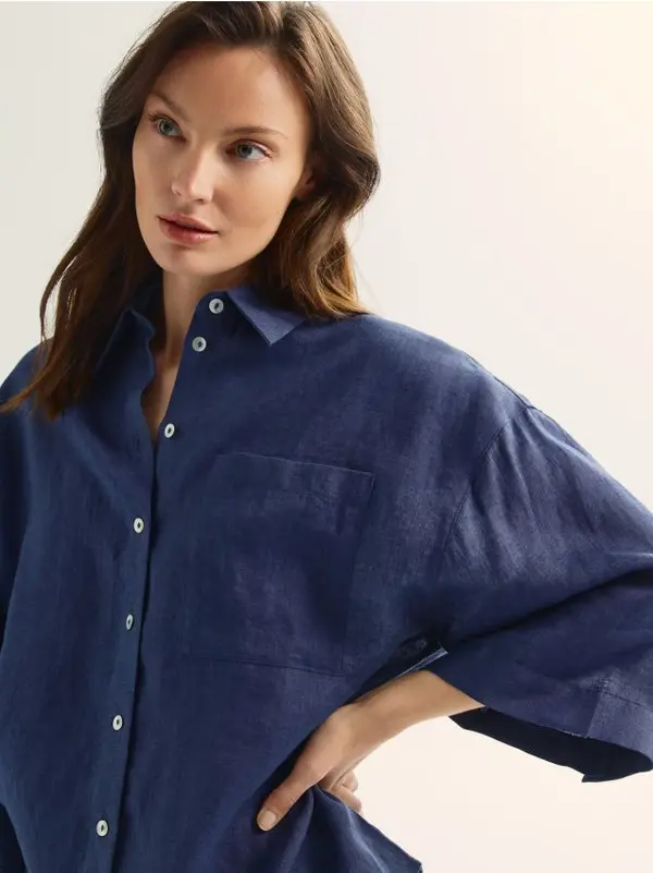 Reserved Reserved - LADIES` SHIRT - mornarsko plava