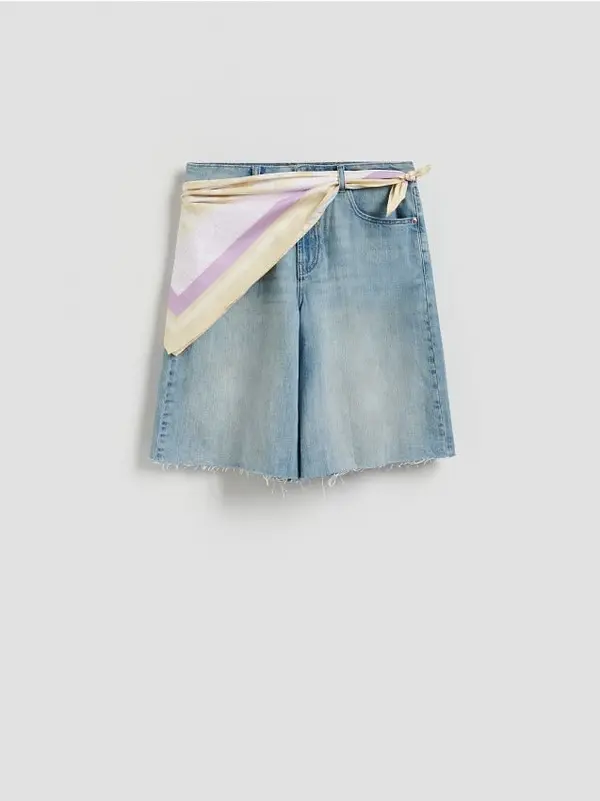 Reserved Reserved - LADIES` SHORTS & BELT - plava