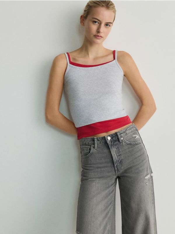 Reserved Reserved - LADIES` SINGLET - light grey