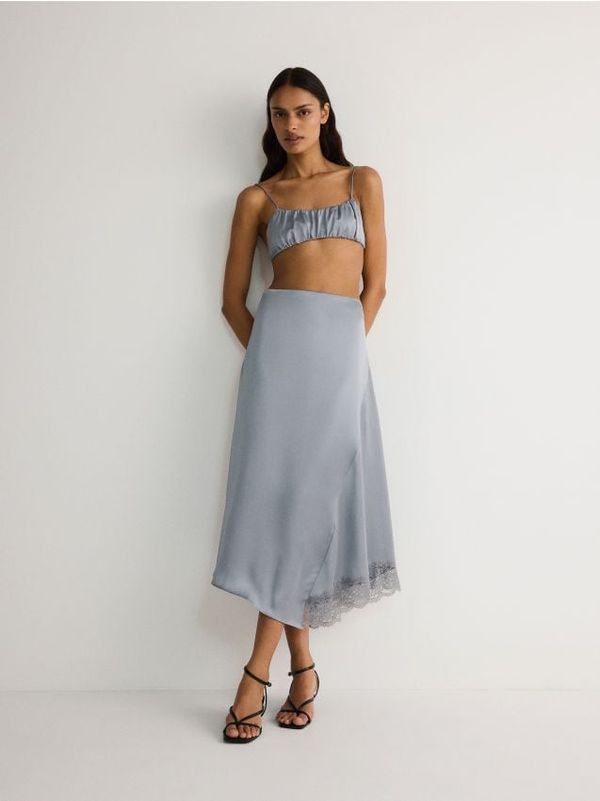 Reserved Reserved - LADIES` SKIRT - srednjesivo