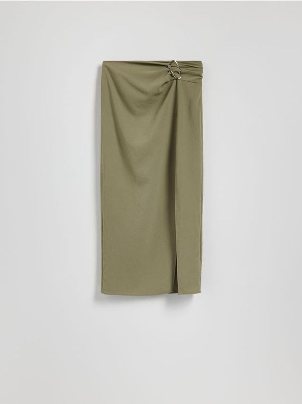 Reserved Reserved - LADIES` SKIRT - svjetlomaslinasto