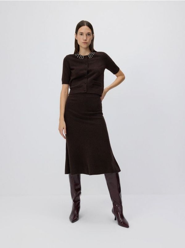 Reserved Reserved - LADIES` SKIRT - tamnosmeđe