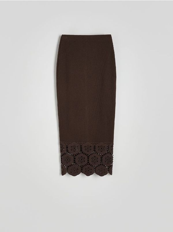 Reserved Reserved - LADIES` SKIRT - tamnosmeđe