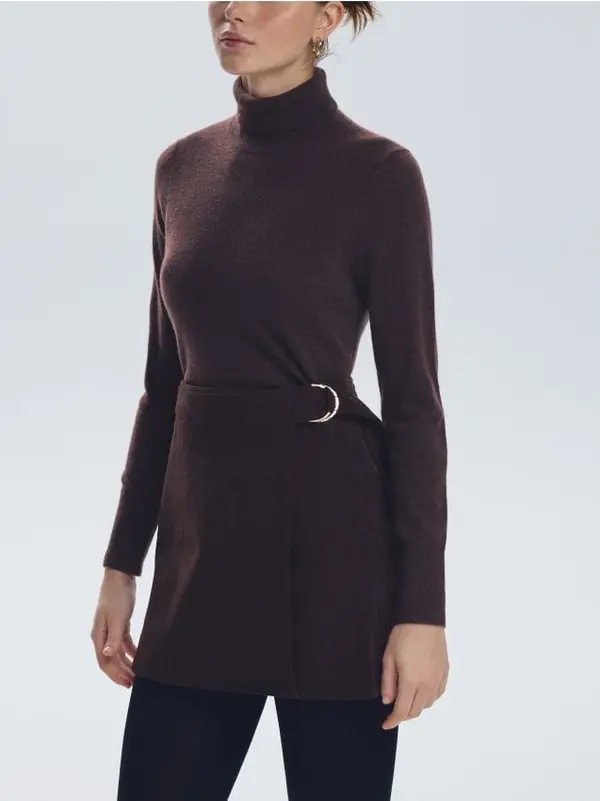 Reserved Reserved - LADIES` SKIRT - tamnosmeđe