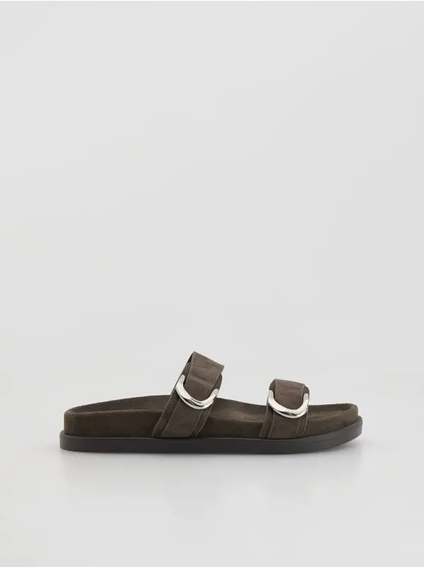 Reserved Reserved - LADIES` SLIDES - smeđi