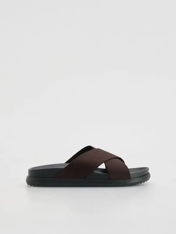 Reserved Reserved - LADIES` STRAPPY SANDALS - tamnosmeđe