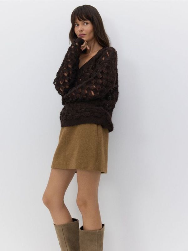 Reserved Reserved - LADIES` SWEATER - smeđi