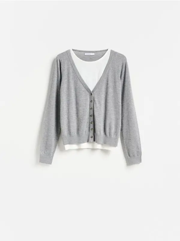 Reserved Reserved - LADIES` SWEATER - svijetlo siva